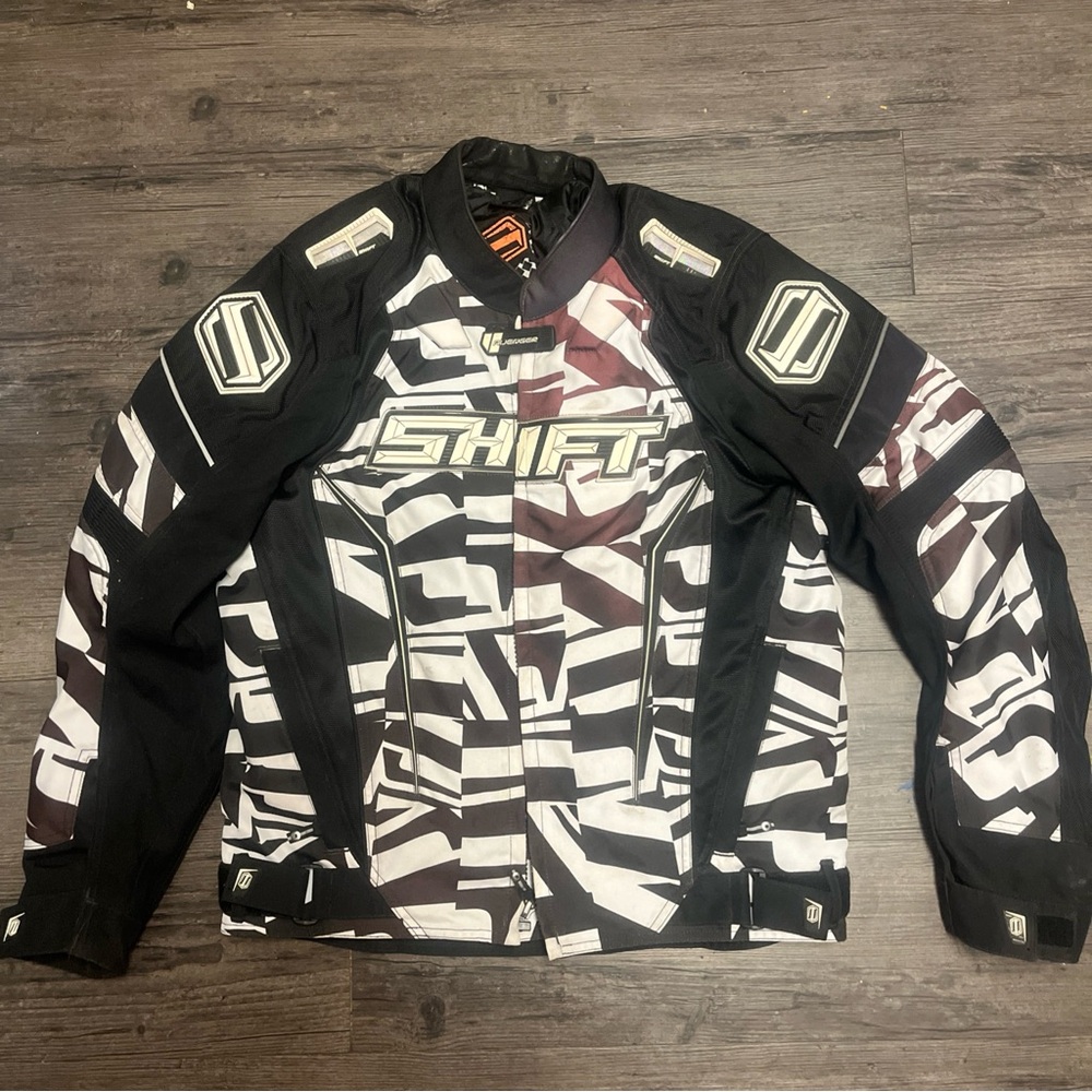 Shift rise against rare Men’s Black & White Graphic Motorcycle Jacket size m